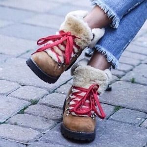 J.Crew Nordic Shearling Boots in Glazed Pecan Brown Women's Size 9 BRAND NEW